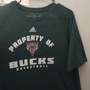 Adidas-NBA (Milwaukee Bucks) - Green Climalite Tee